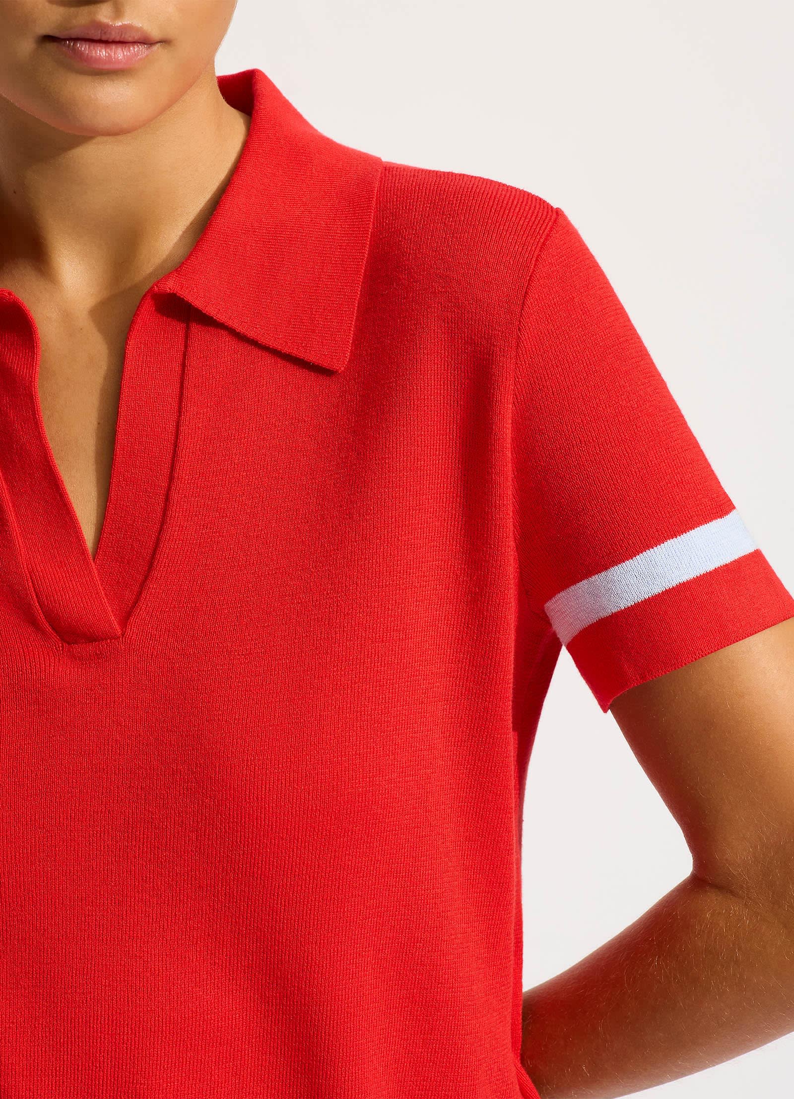  Knit Polo Shirt - Flame