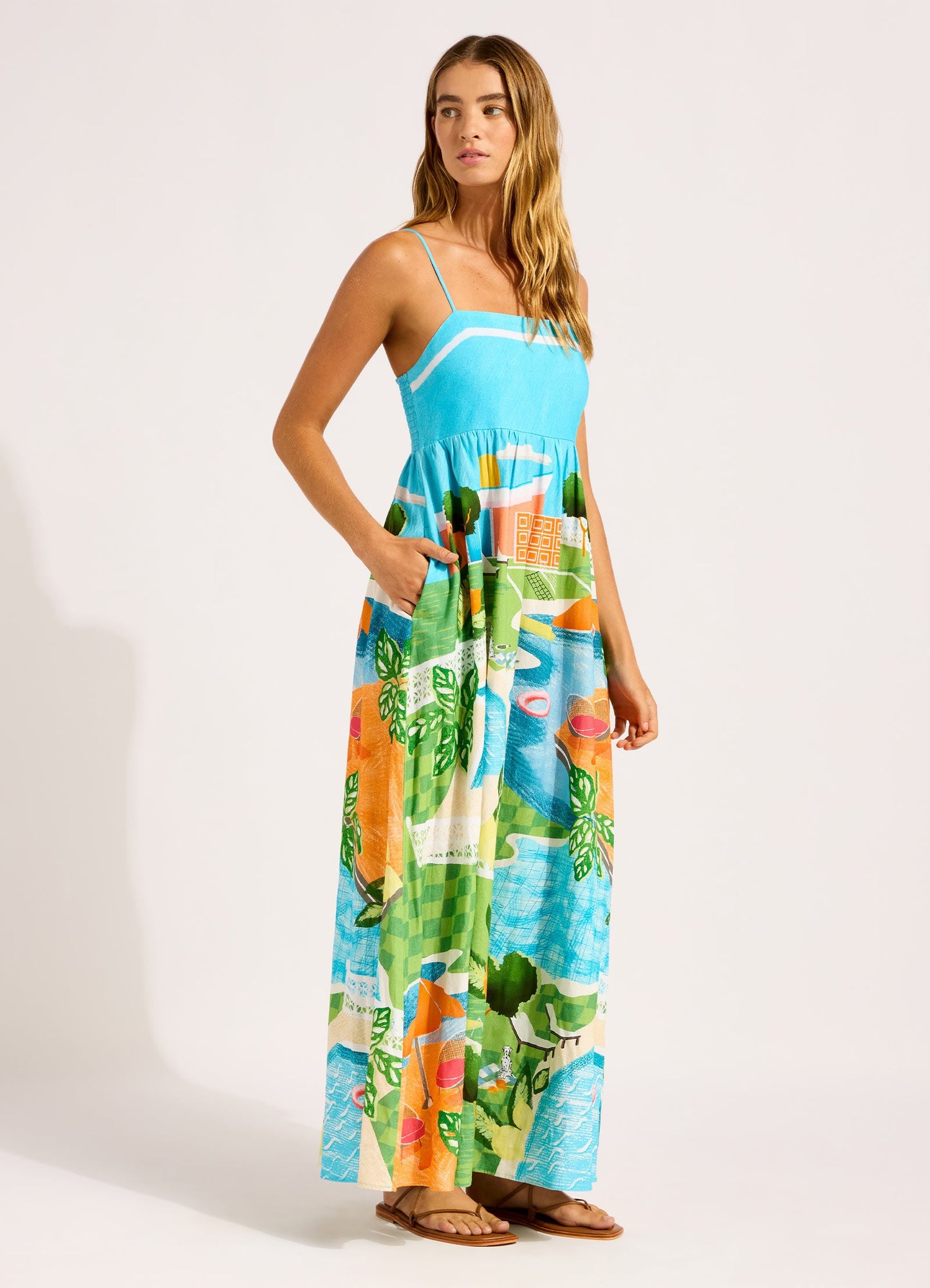  Sunset Maxi Dress - Turquoise