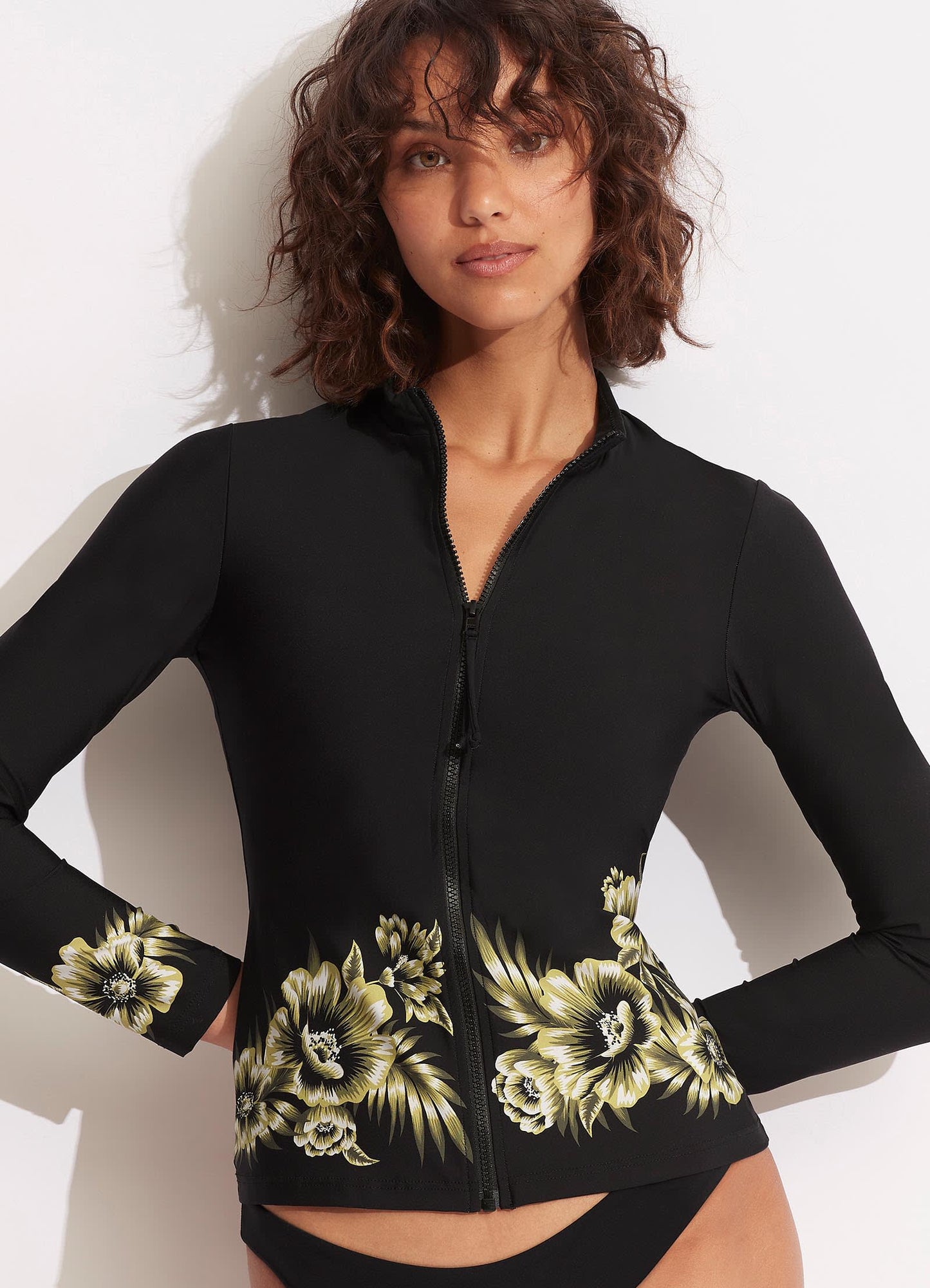  Island In The Sun Long Sleeve Sunvest - Avocado