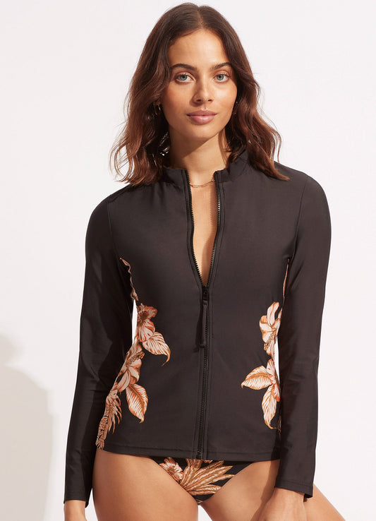  Castaway Long Sleeve Sunvest - Black