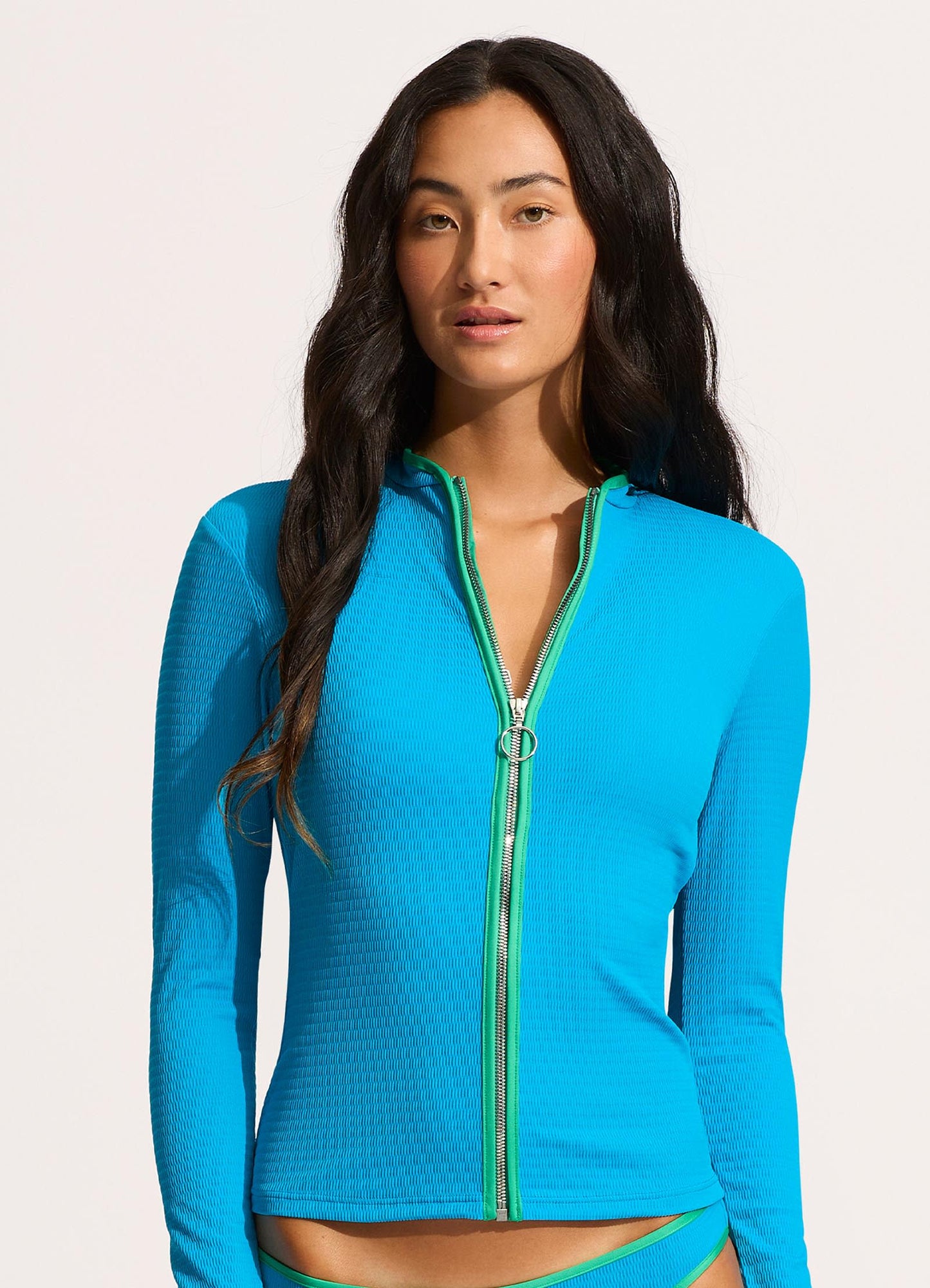  Beach Bound Long Sleeve Sunvest - Turquoise