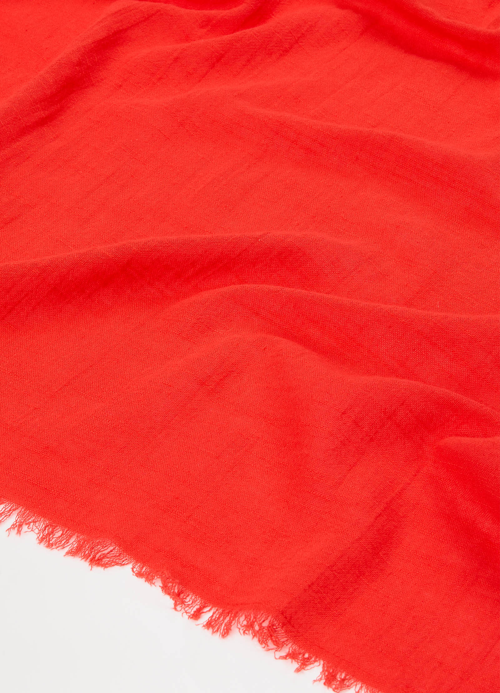  Textured Cotton Beach Wrap - Flame