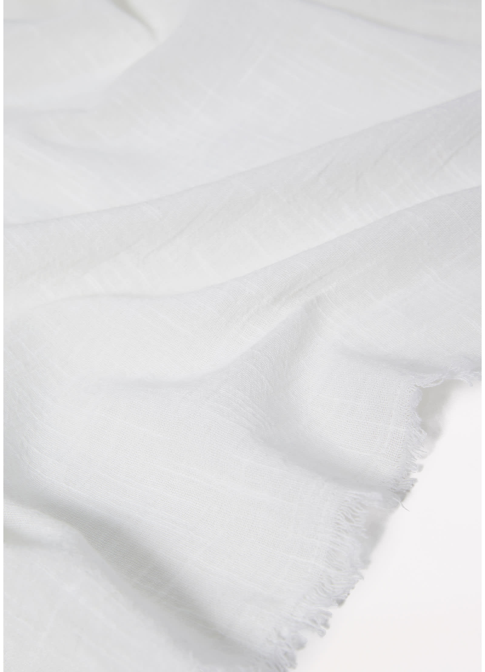  Textured Cotton Beach Wrap - White
