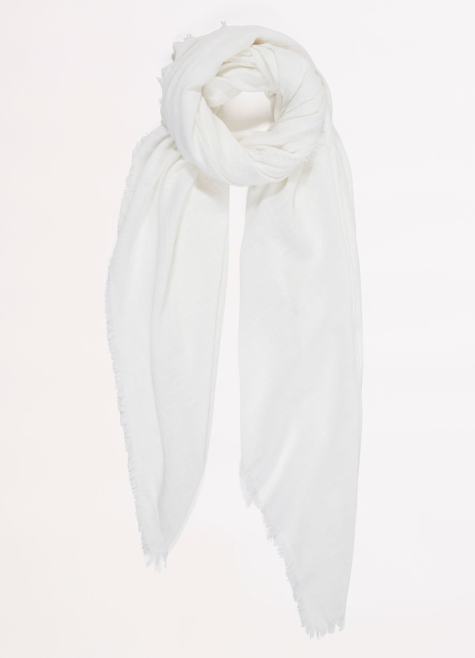  Textured Cotton Beach Wrap - White