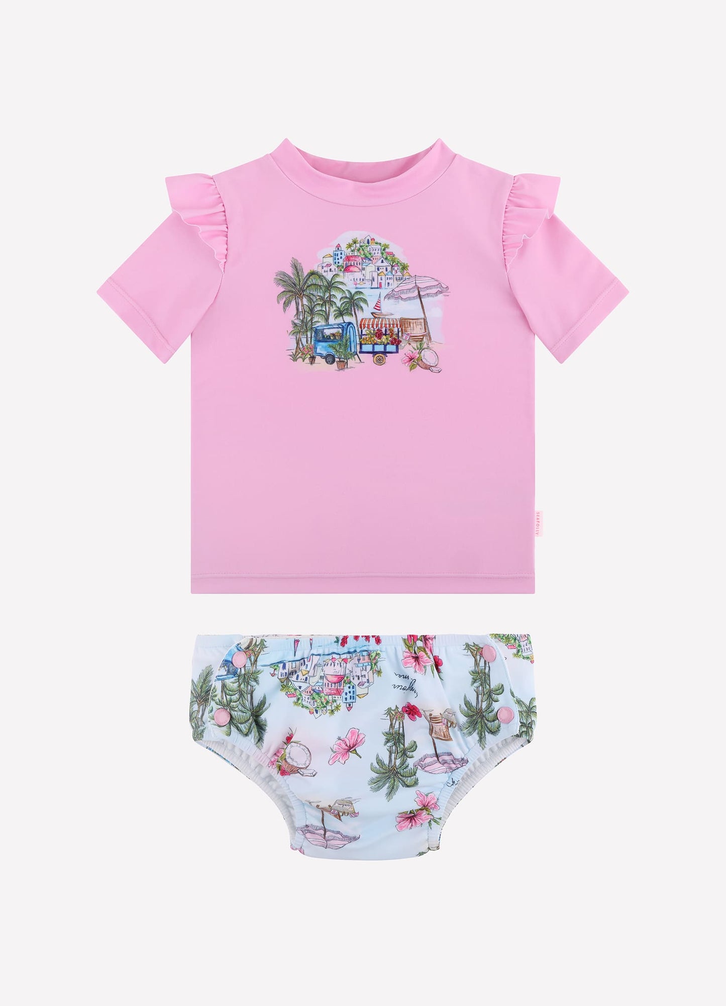  Secret Vacation Frill Rashie Set - Lilac Sachet