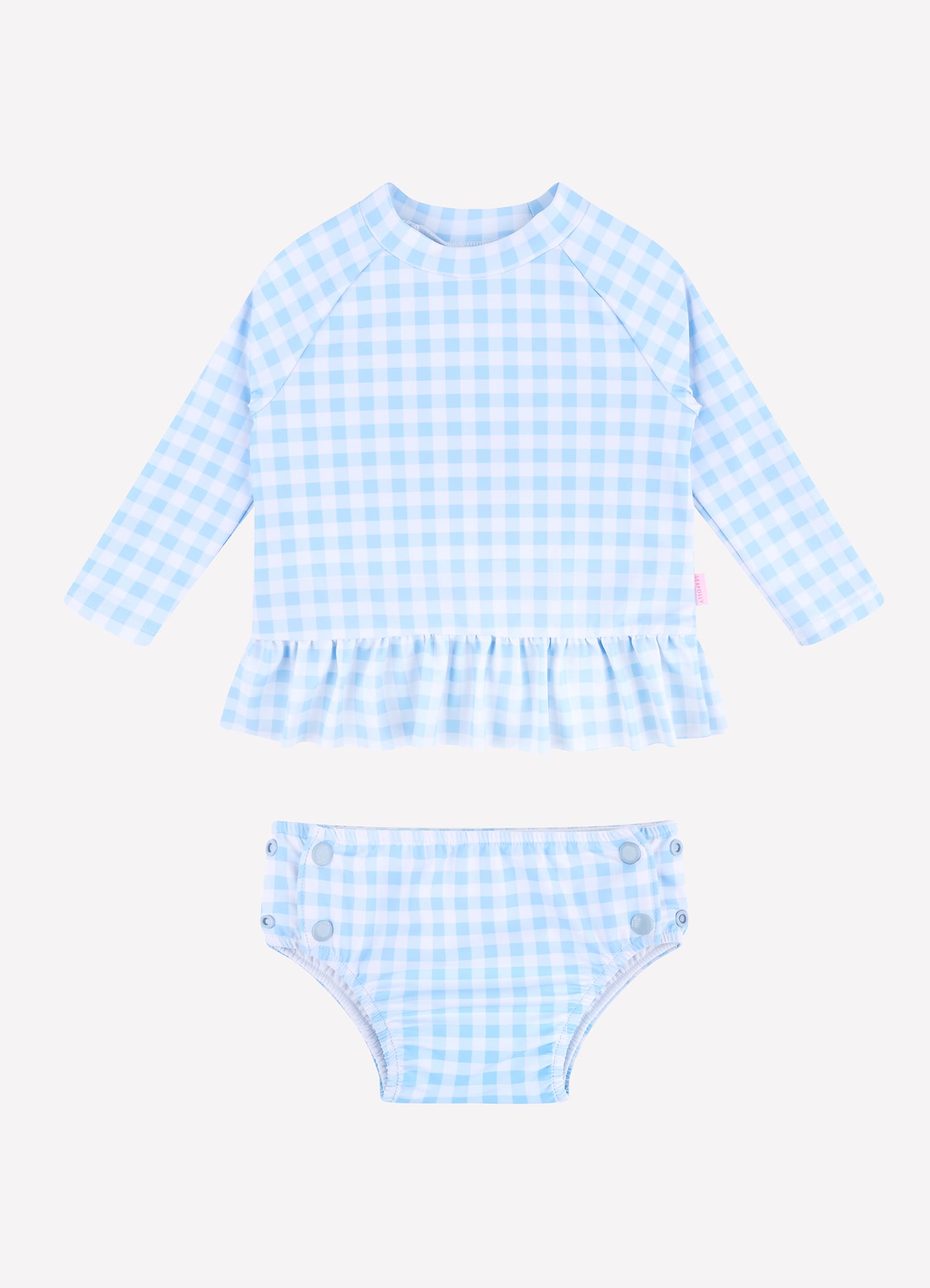  Gingham Rashie Set - Placid Blue